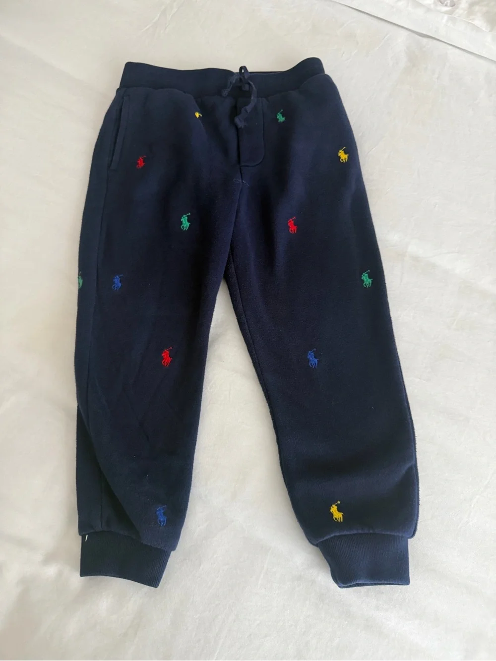 Polo by Ralph Lauren Tan Sweatpant & Navy Embroidered Jogger Set